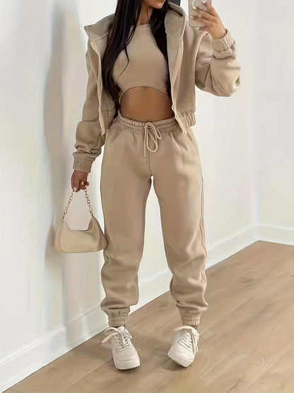 Komplette Sportbekleidung Set Kapuze Hose Top