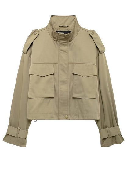 Praktische Cargojacke mit Riemen und Viel Taschen