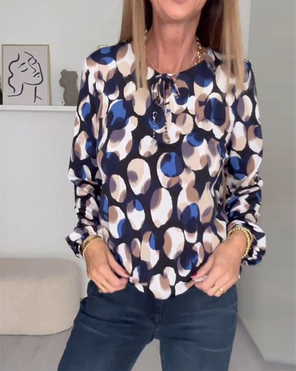 Elegante Bluse mit Trägern Damen Oberteil Bedruckt