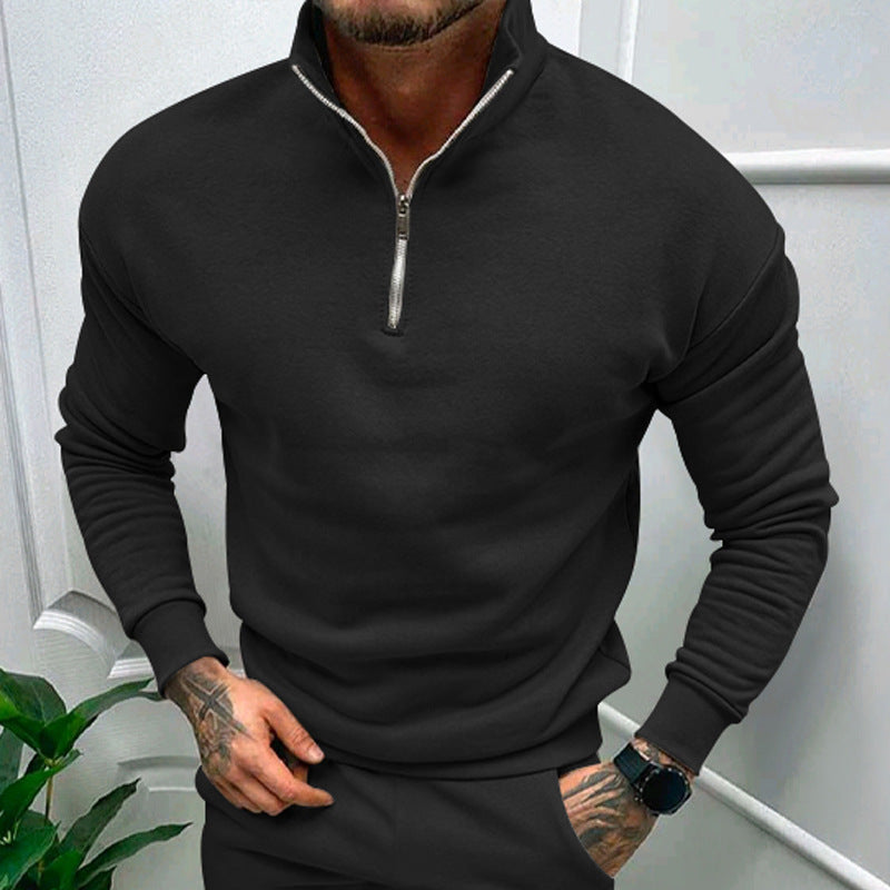 Schicke Pullover Herren Stehkragen Halbzipper