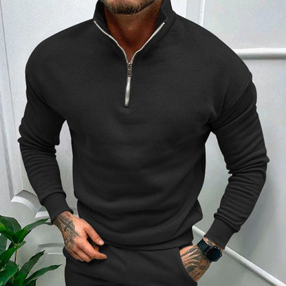 Schicke Pullover Herren Stehkragen Halbzipper