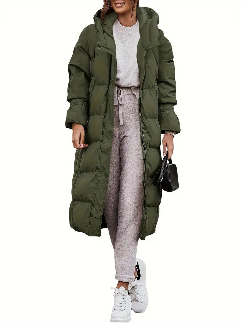 Damen Pufferjacke Warm Kapuze