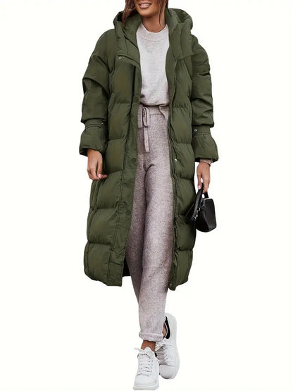 Damen Pufferjacke Warm Kapuze