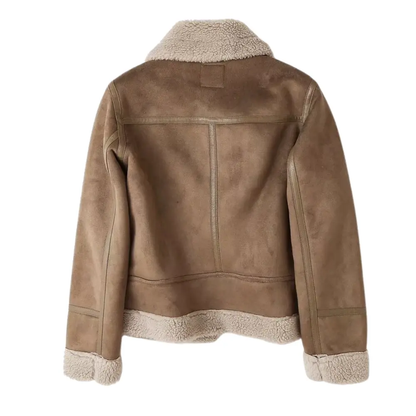Lederjacke Frauen Trendy Wildleder - IdealeKleiden