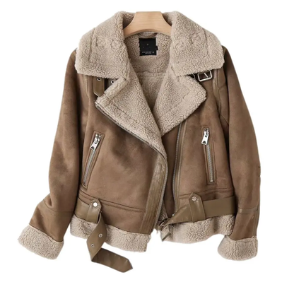 Lederjacke Frauen Trendy Wildleder