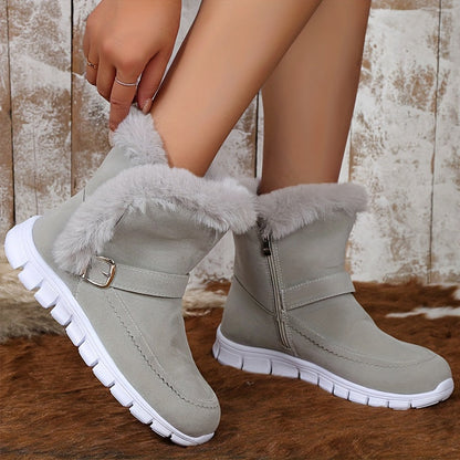 Winterstiefel Damen Schnalle Reißverschluss