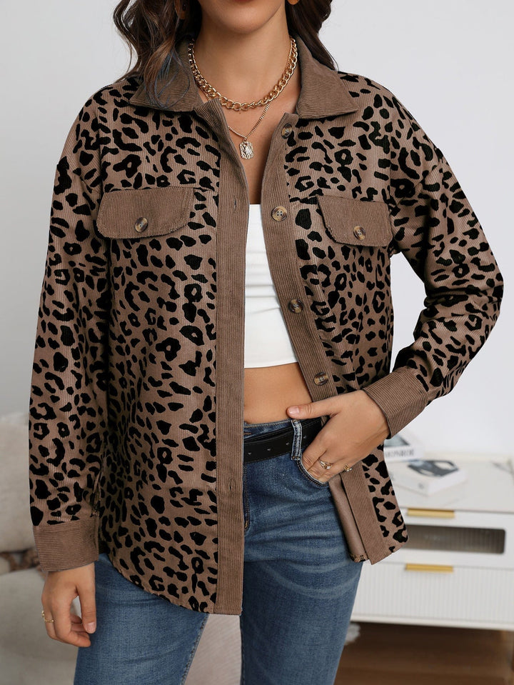 Leopardenjacke Damen Elegant Wildleder