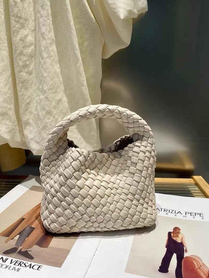 Kleine Geflochtene Handtasche Weich Optik