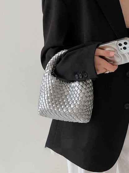 Kleine Geflochtene Handtasche Weich Optik