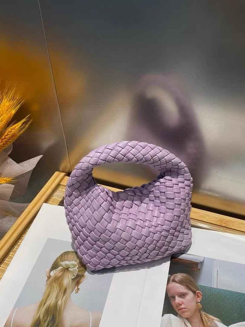 Kleine Geflochtene Handtasche Weich Optik
