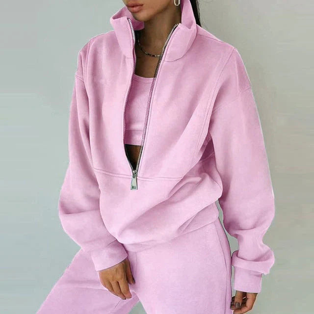 Damen Sportanzug mit Reißverschluss, Sweatshirt und Hose