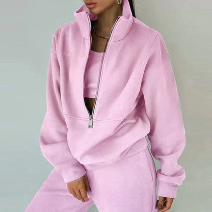 Damen Sportanzug mit Reißverschluss, Sweatshirt und Hose