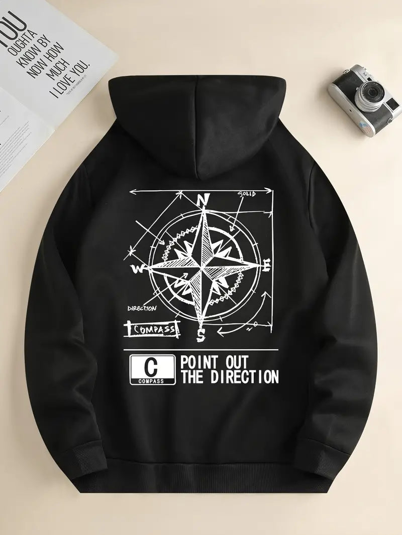 Herren Pullover Kapuze Sportlich Druck