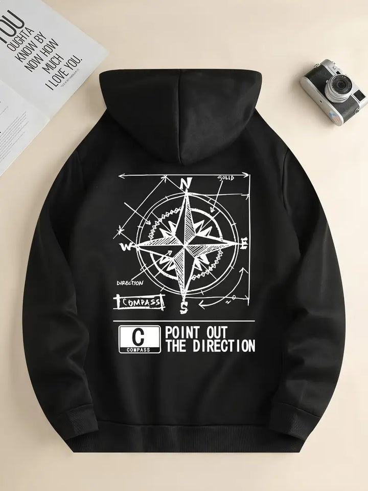 Herren Pullover Kapuze Sportlich Druck
