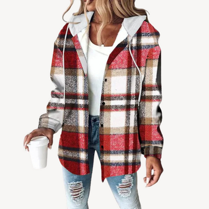 Stylisches Kapuzenjacke Karomuster