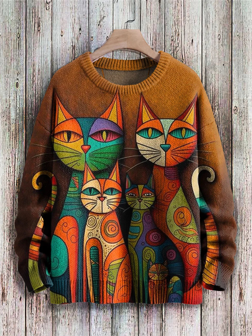 Katzenpullover Damen Fröhlich Farben