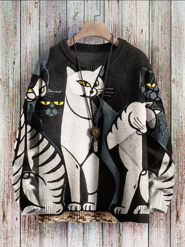 Katzenpullover Damen Fröhlich Farben