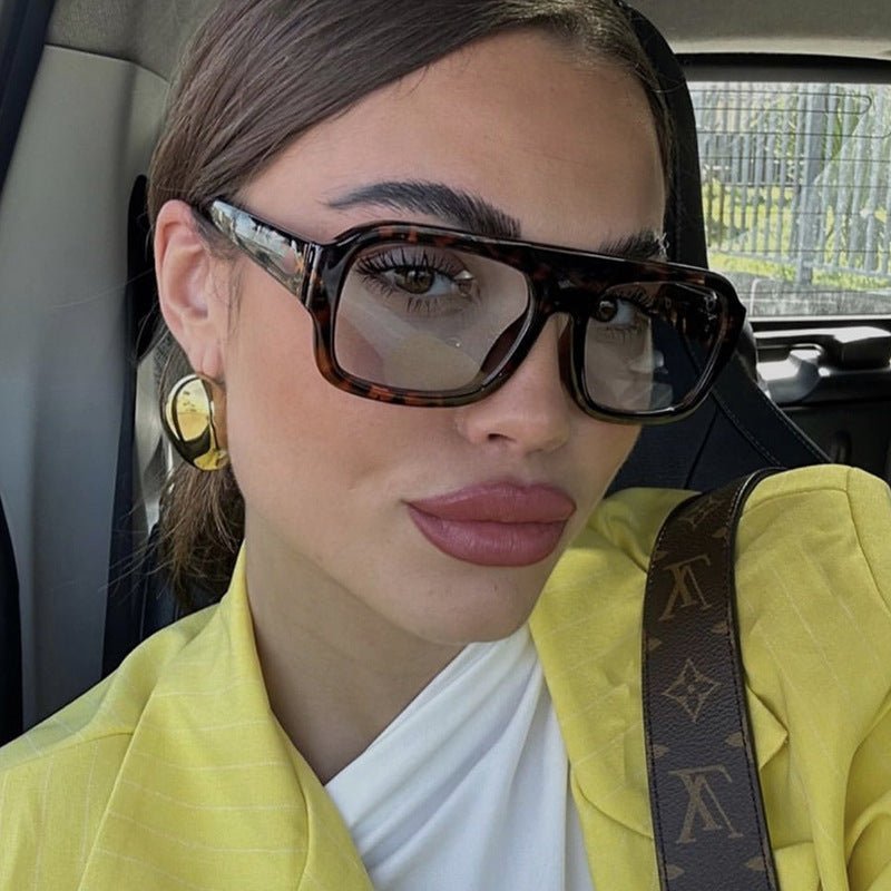 Große Sonnenbrille Frauen Trendy Verlaufsgläser - IdealeKleiden