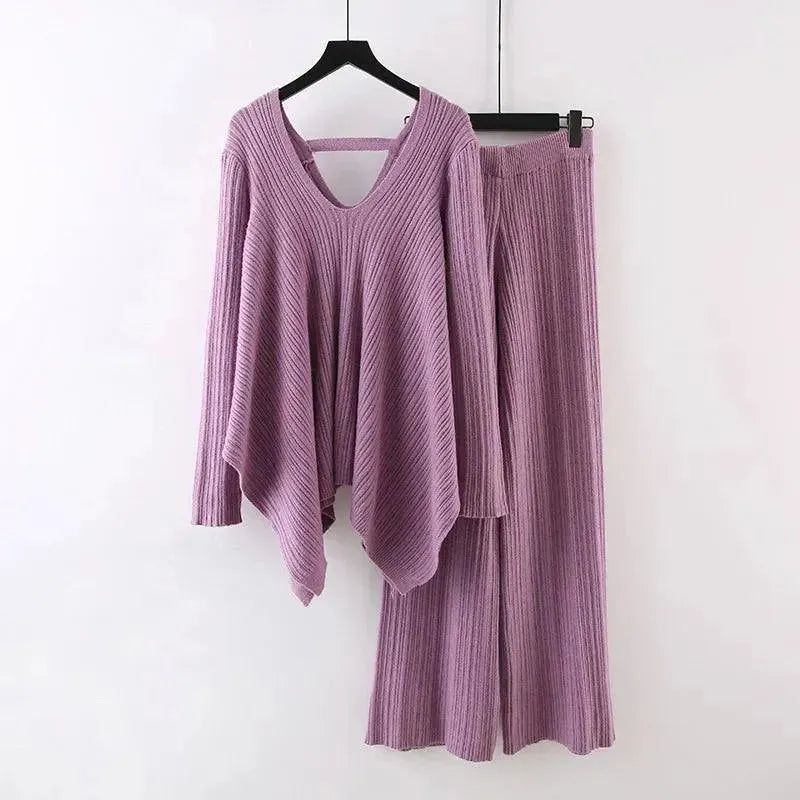 Frauen Pullover Set Gelb Zweiteilig Casual