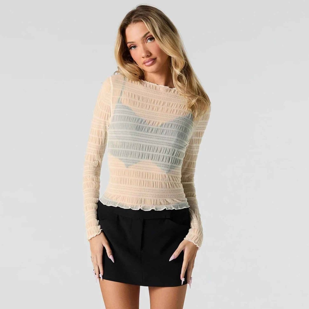 Chloé Damen Longsleeve Top mit Rüschen