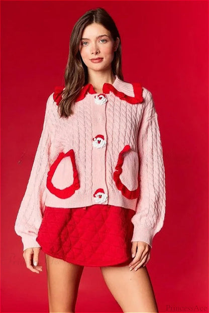 Weihnachts-Pullover Süß Rüschenkragen Frauen