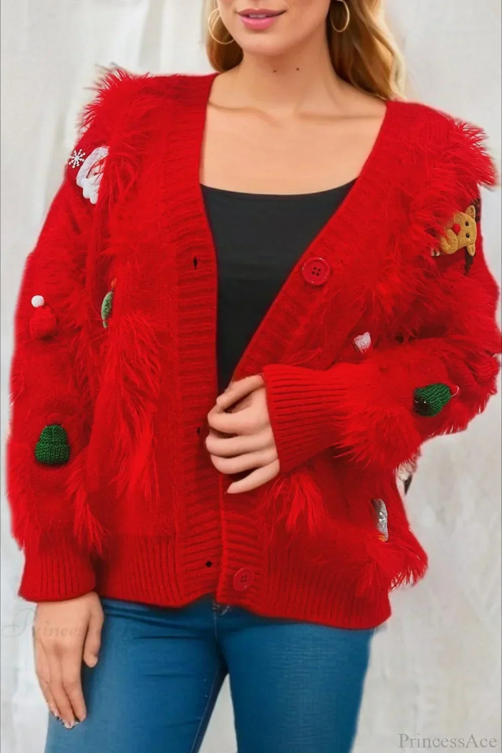 Weihnachtspullover Mink Fleece 3D Effekt - IdealeKleiden