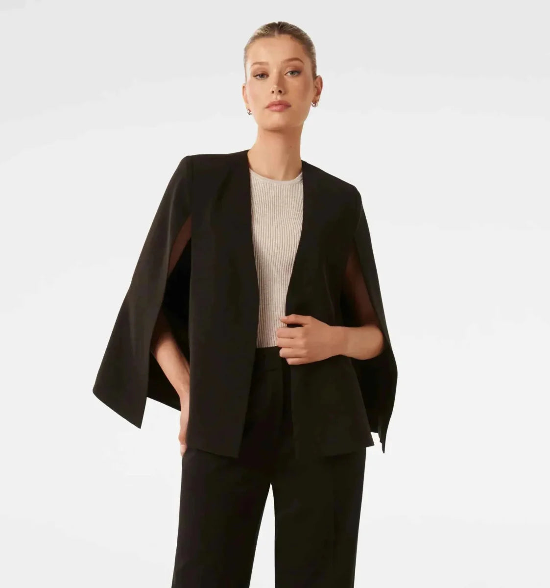 Eleganter Damen Blazer Cape Stil