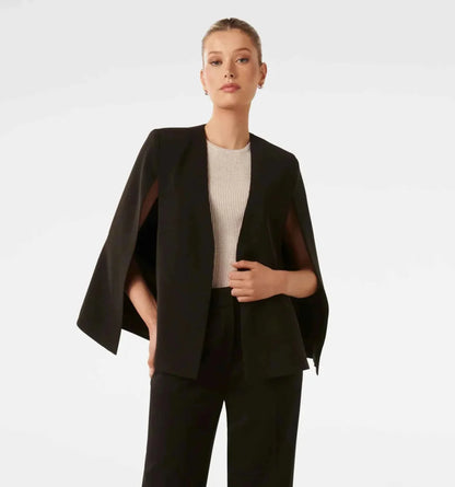 Eleganter Damen Blazer Cape Stil