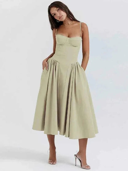 Elegantes Midikleid mit Korsage-Oberteil und Rock