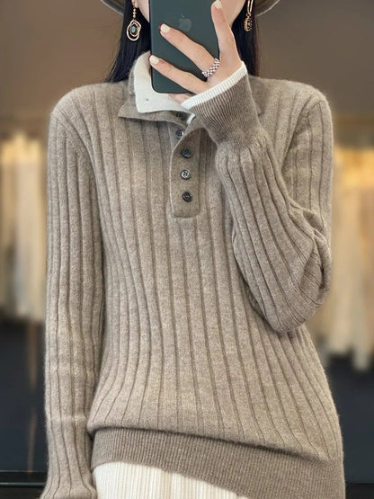 Stylischer Pullover Umlegekragen Modern