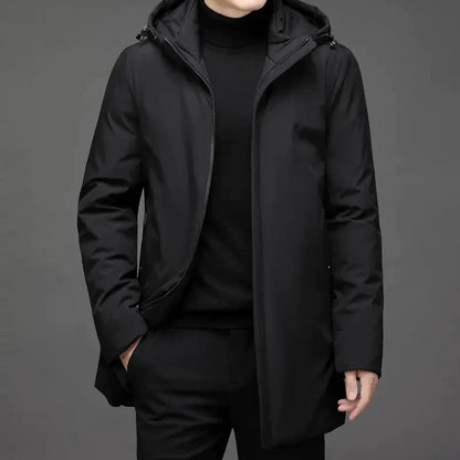 Klassische Daunenjacke Warm Kapuze
