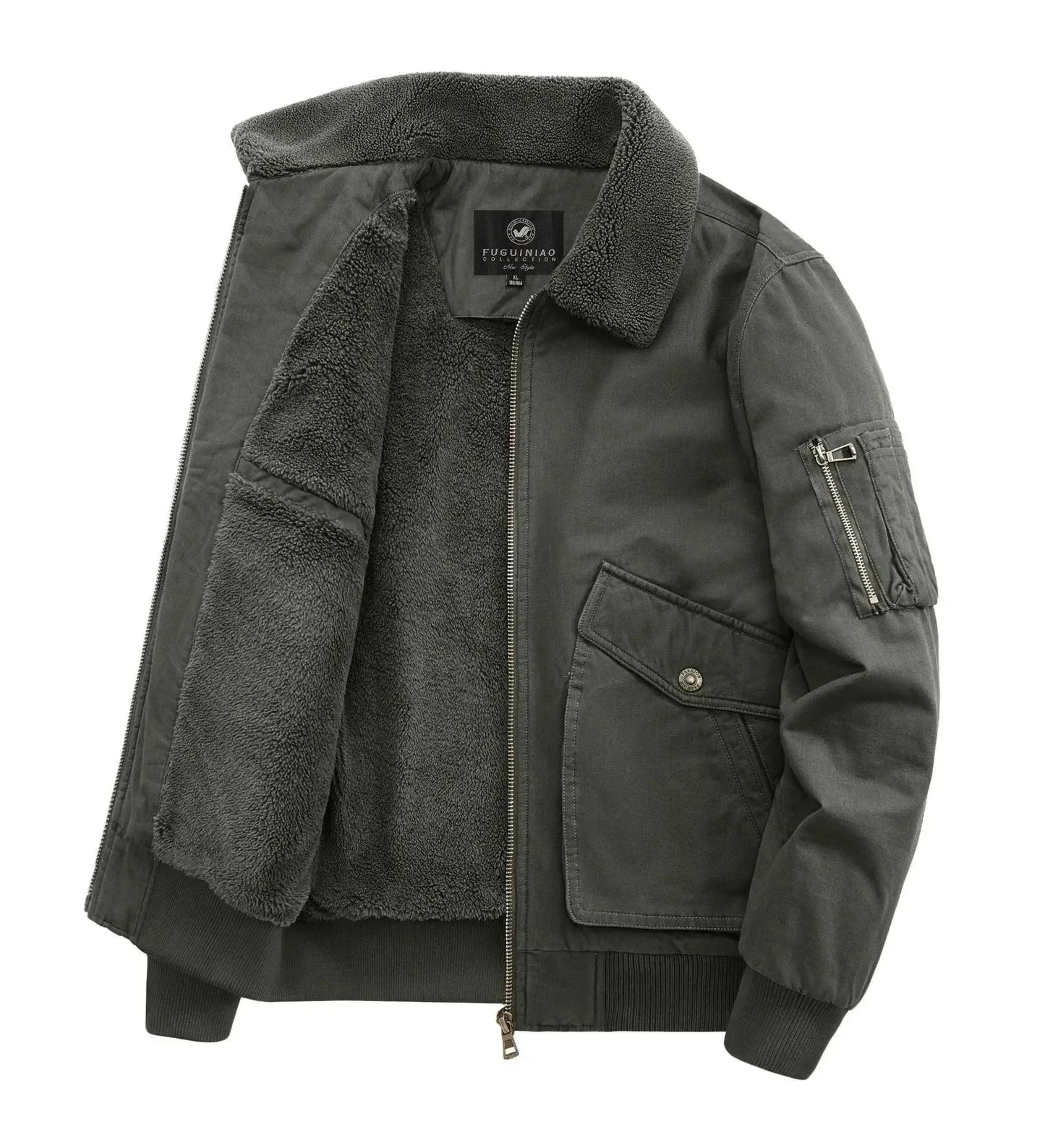 Herren Winterjacke Fleece Klassisch Warm