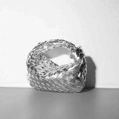 Luxus Handtasche Metallic Geflochten Eleganz