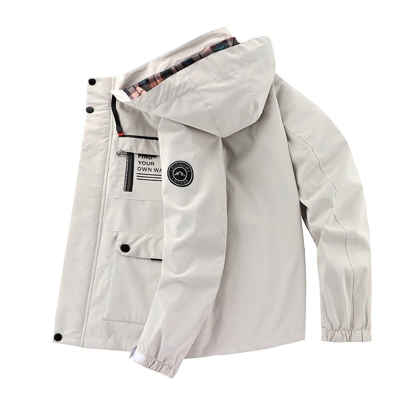 Wasserdichte Outdoor-Jacke Titanium Schwarz - IdealeKleiden