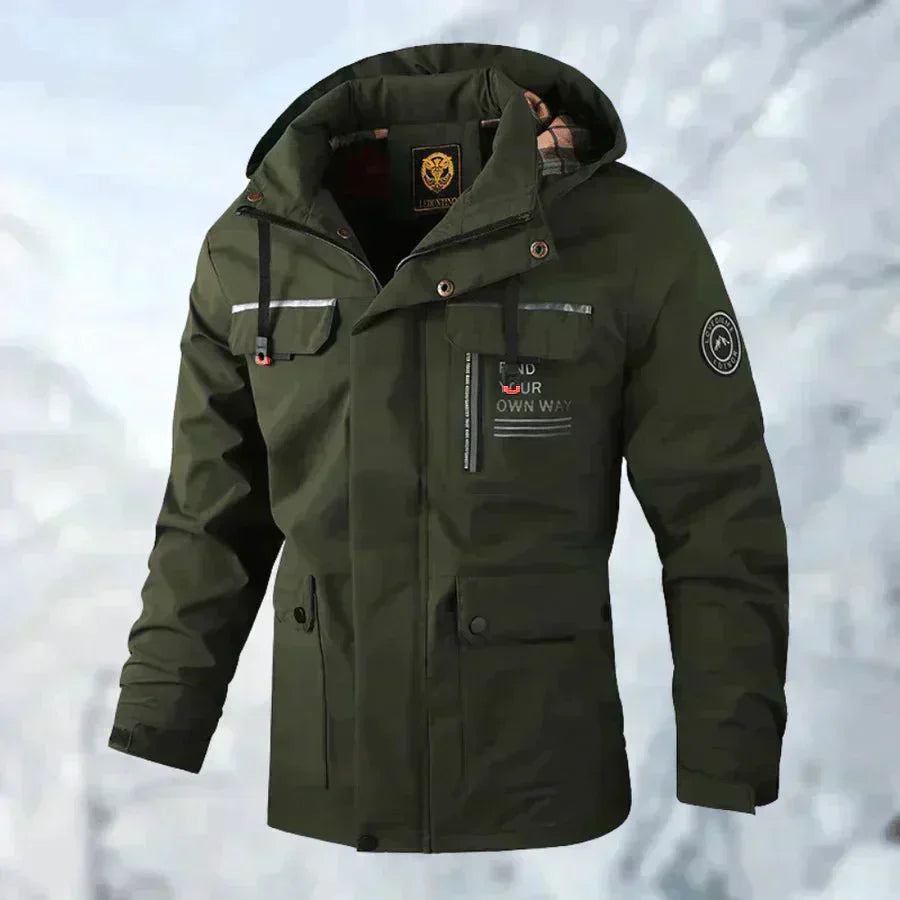 Wasserfeste Herrenjacke mit Abnehmbarer Kapuze