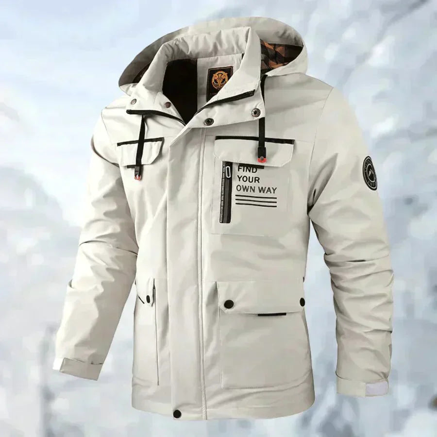 Wasserfeste Herrenjacke mit Abnehmbarer Kapuze