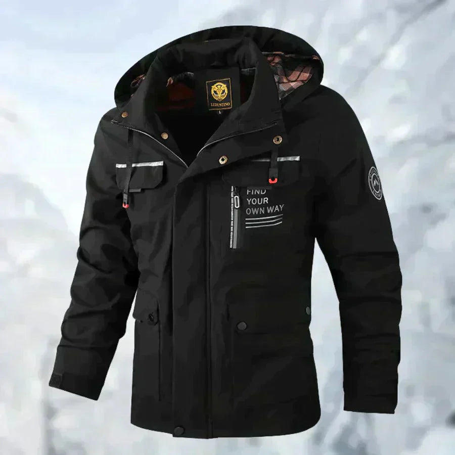 Wasserfeste Herrenjacke mit Abnehmbarer Kapuze
