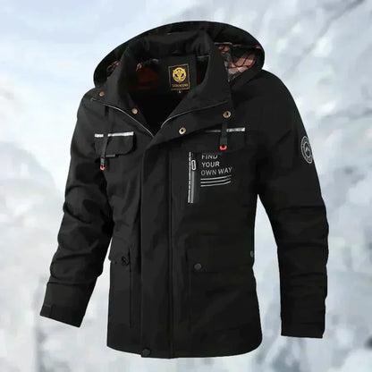 Wasserfeste Herrenjacke mit Abnehmbarer Kapuze