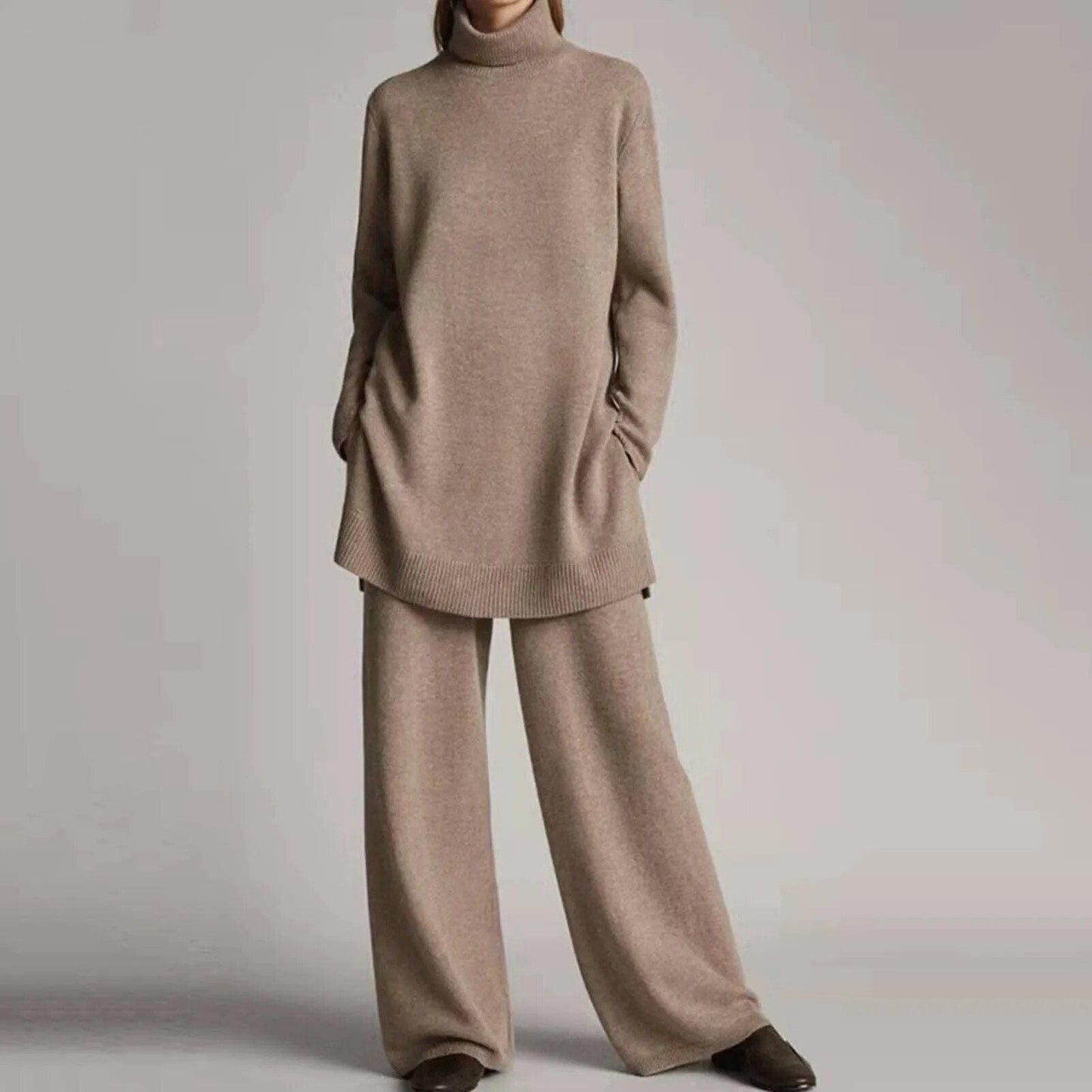 Stylische Pullover mit Rollkragen und weitem Bein