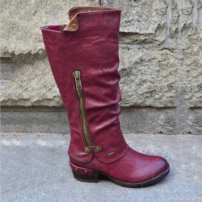 Praktische Stiefel Damen Bequem mit Reisetüte