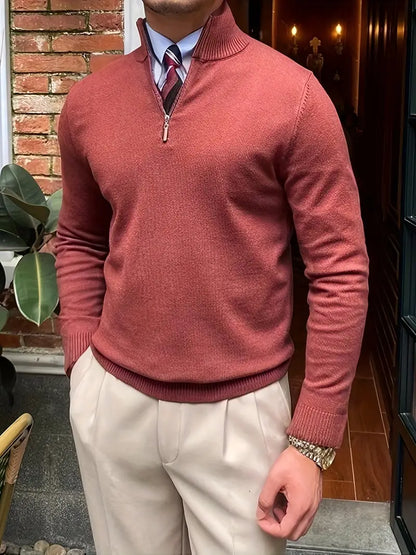 Bequemer Herren Pullover Halbzipp Modern