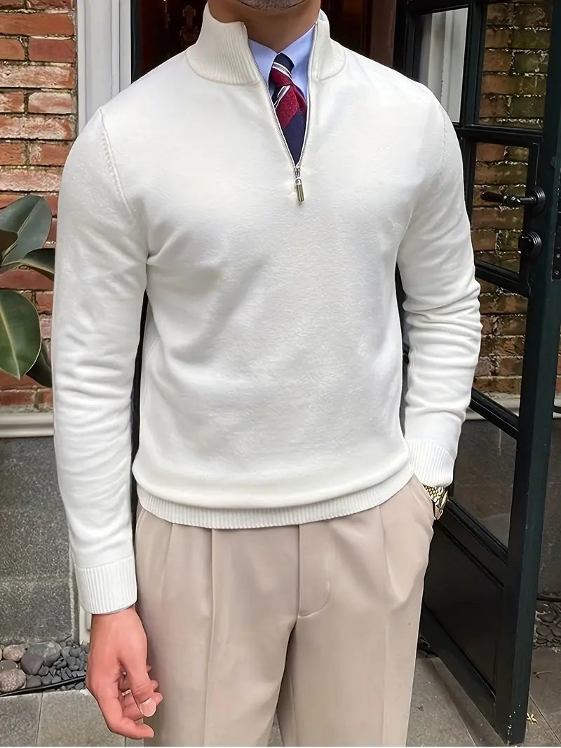 Bequemer Herren Pullover Halbzipp Modern