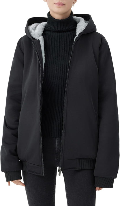 Damen Winterjacke Bequem Fleece Warm