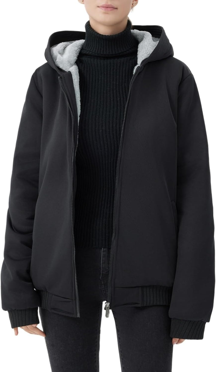 Damen Winterjacke Bequem Fleece Warm