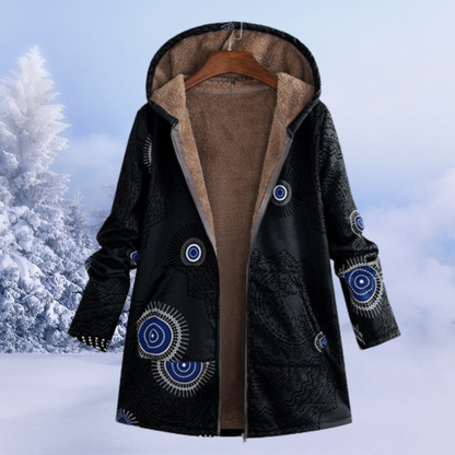 Stilvolle Damen Winterjacke Blumenmuster