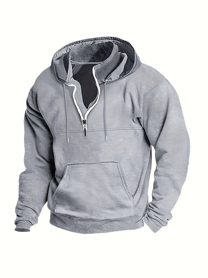 Stylische Herren Hoodie Mit Halbzip