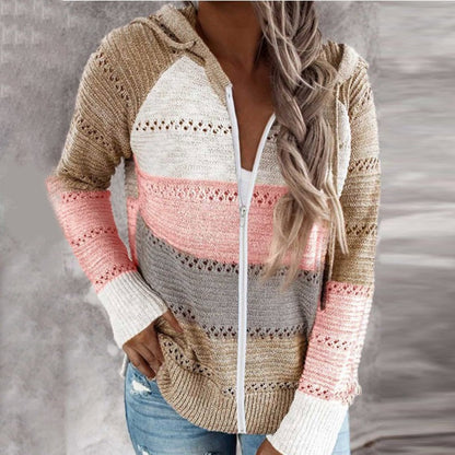 Kuschel-Strickcardigan mit Kapuze Warm