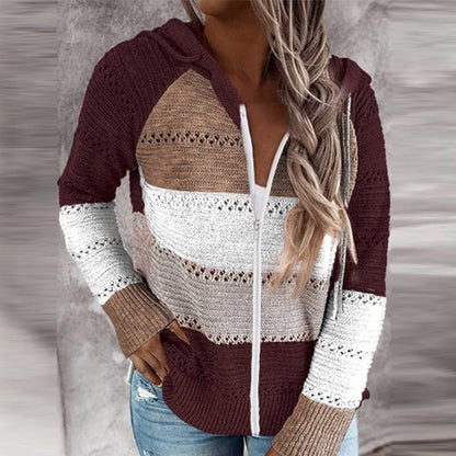 Kuschel-Strickcardigan mit Kapuze Warm