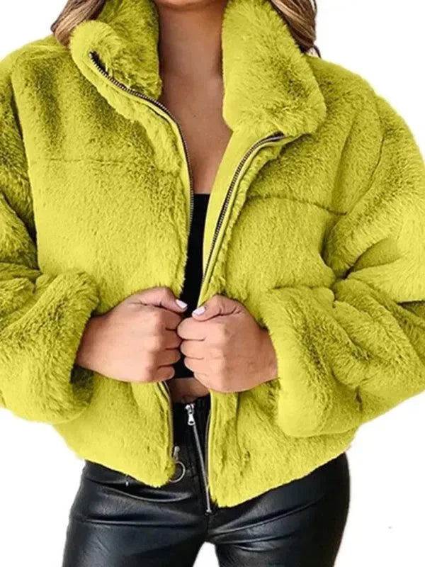 Bequeme Damen Fleecejacke Cropstyle