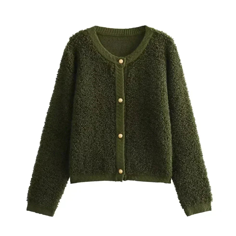 Weiches Cardigan für Damen, Ultraweich Teddyweste
